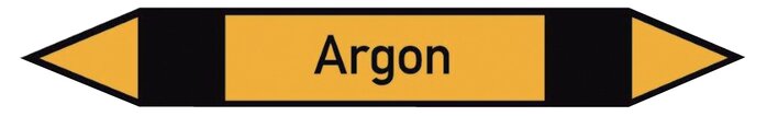 Exemplary representation: Pipe marking (double arrow), argon