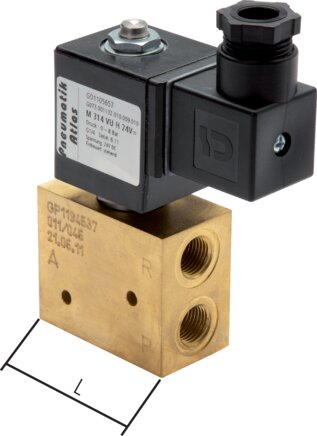 Exemplary representation: 3/2-directional vacuum solenoid valve (universal)